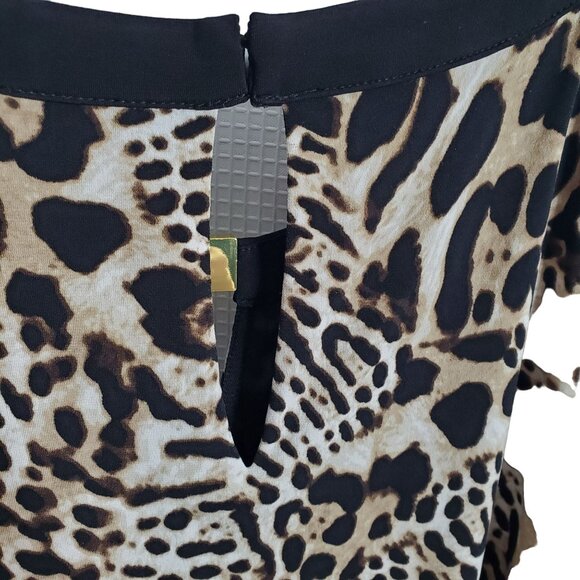 Calvin Klein Womens Size 1X Dress Animal Print Maxi Keyhole Flowing Drawstring - Picture 12 of 12